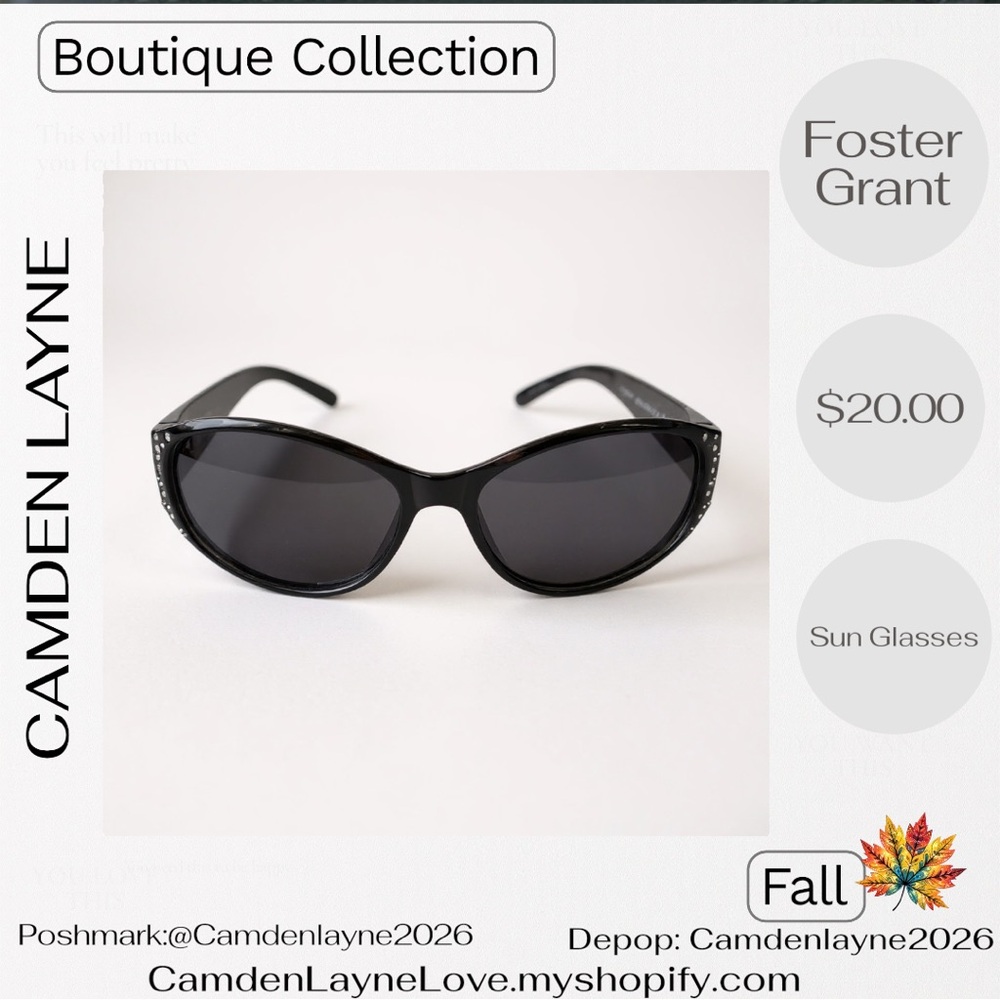 Foster Grant Black Women's Sunglasses - Picture 2 of 7